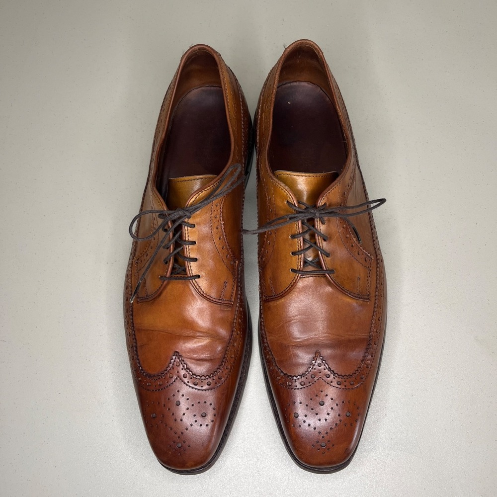 Allen Edmonds Larchmont Walnut Leather Wingtip Mens US Size 11.5 B